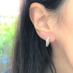 14K Yellow Gold 0.46 Carat Diamond & Sapphire Snake Earrings