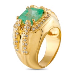 14K Yellow Gold 0.50ct Diamond and Emerald Ring MF41-062526