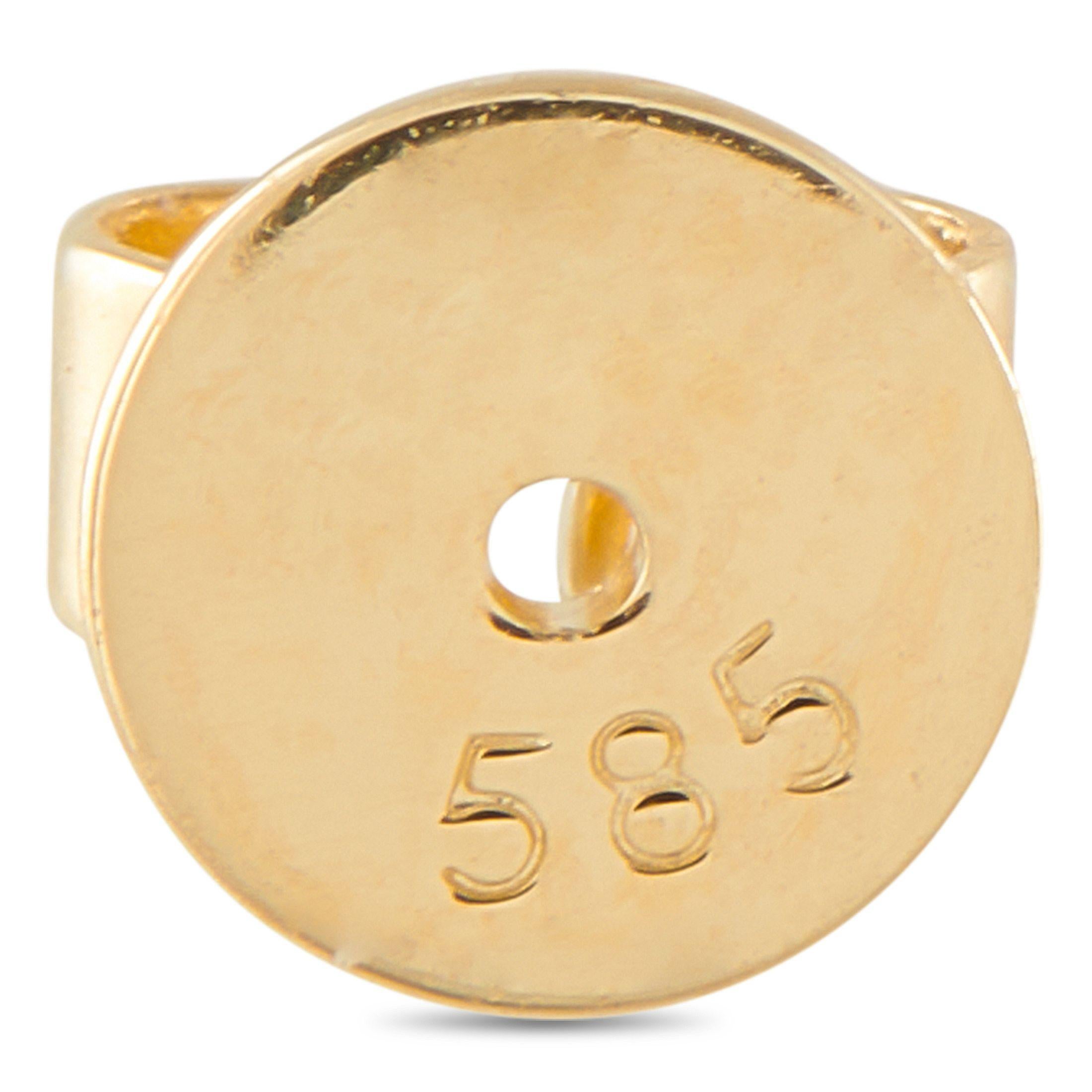 Taglio rotondo Orecchini a goccia in oro giallo 14K con diamanti 0,50ct ER29664 in vendita