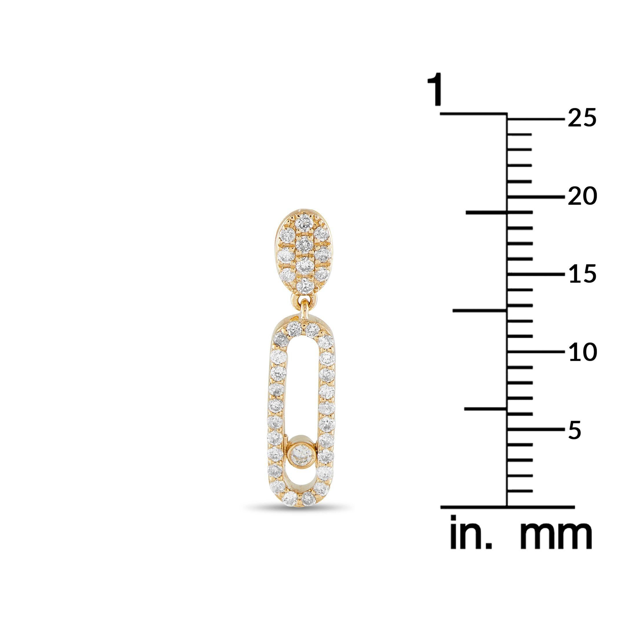 Orecchini a goccia in oro giallo 14K con diamanti 0,50ct ER29664 In condizioni Nuovo in vendita a Southampton, PA