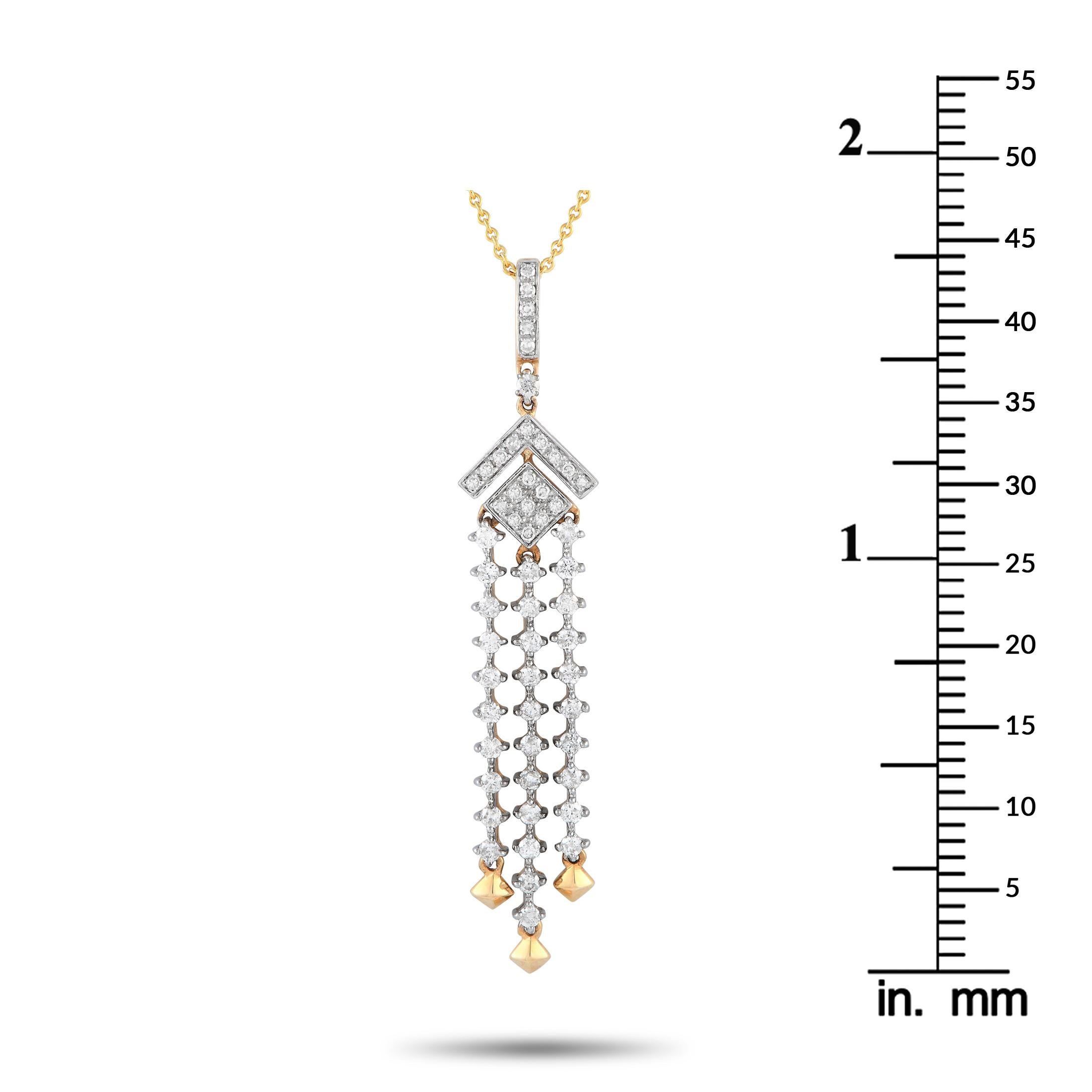 14K Yellow Gold 0.50ct Diamond Necklace In New Condition For Sale In Southampton, PA
