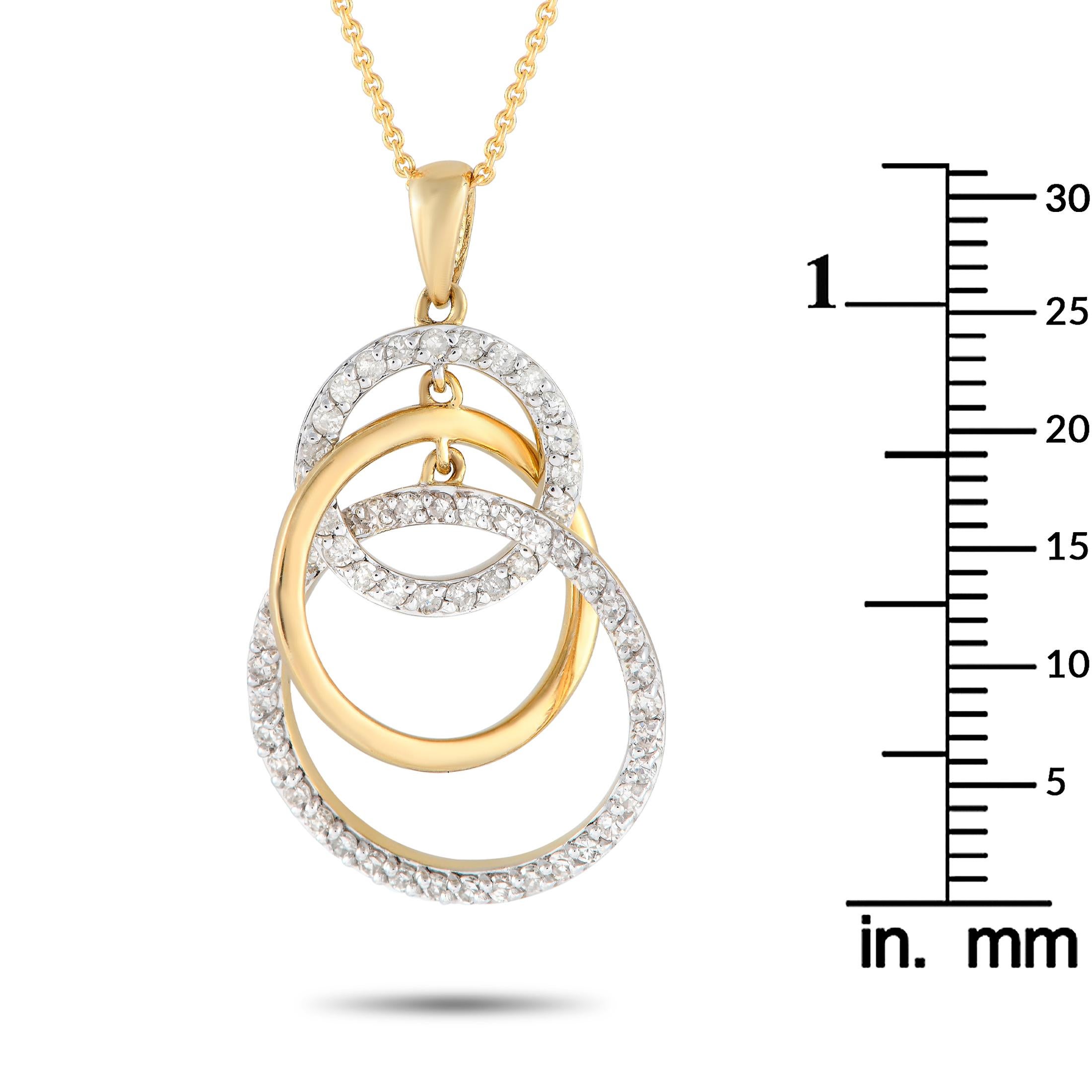 14K Yellow Gold 0.50ct Diamond Pendant Necklace PN15166-Y In New Condition For Sale In Southampton, PA