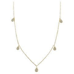 14K Yellow Gold 0.50ct Diamond Station Necklace for Her