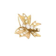 14k Yellow Gold 0.50cttw. White Diamond Butterfly Pendant