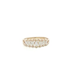 14k Yellow Gold 0.50ctw Marquise Diamond Pyramid 7 Stone Band Ring