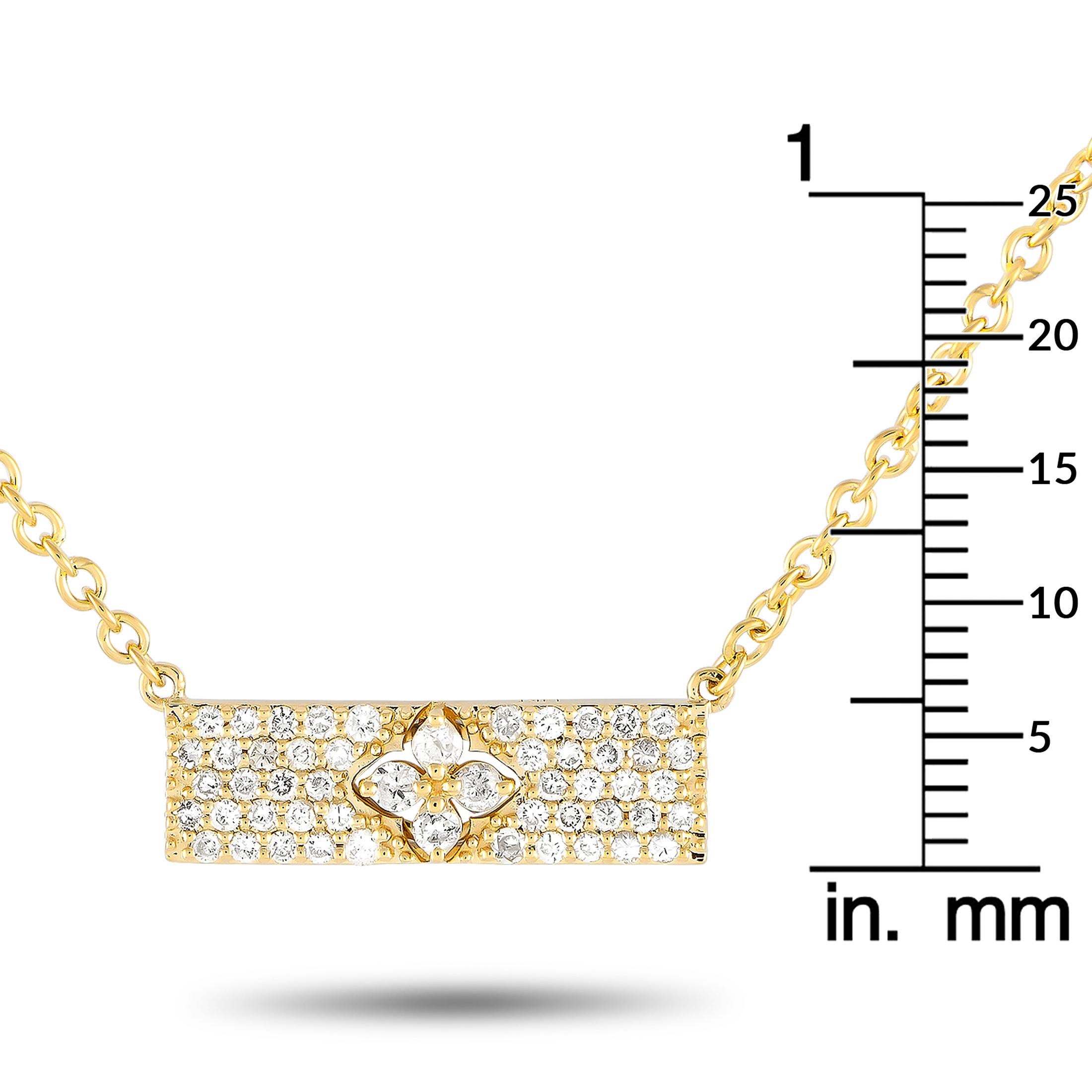 14K Yellow Gold 0.55ct Diamond Necklace PN15561-Y In New Condition For Sale In Southampton, PA