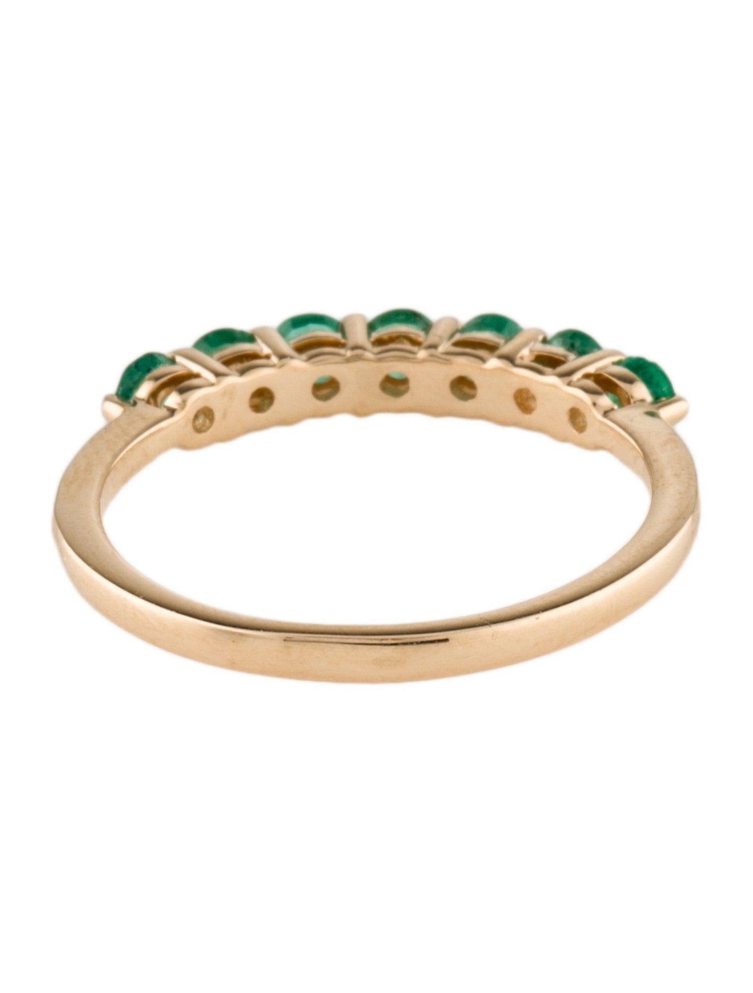 14K Yellow Gold 0.55ctw Round Modified Brilliant Emerald Band, Size 8 In New Condition For Sale In Holtsville, NY