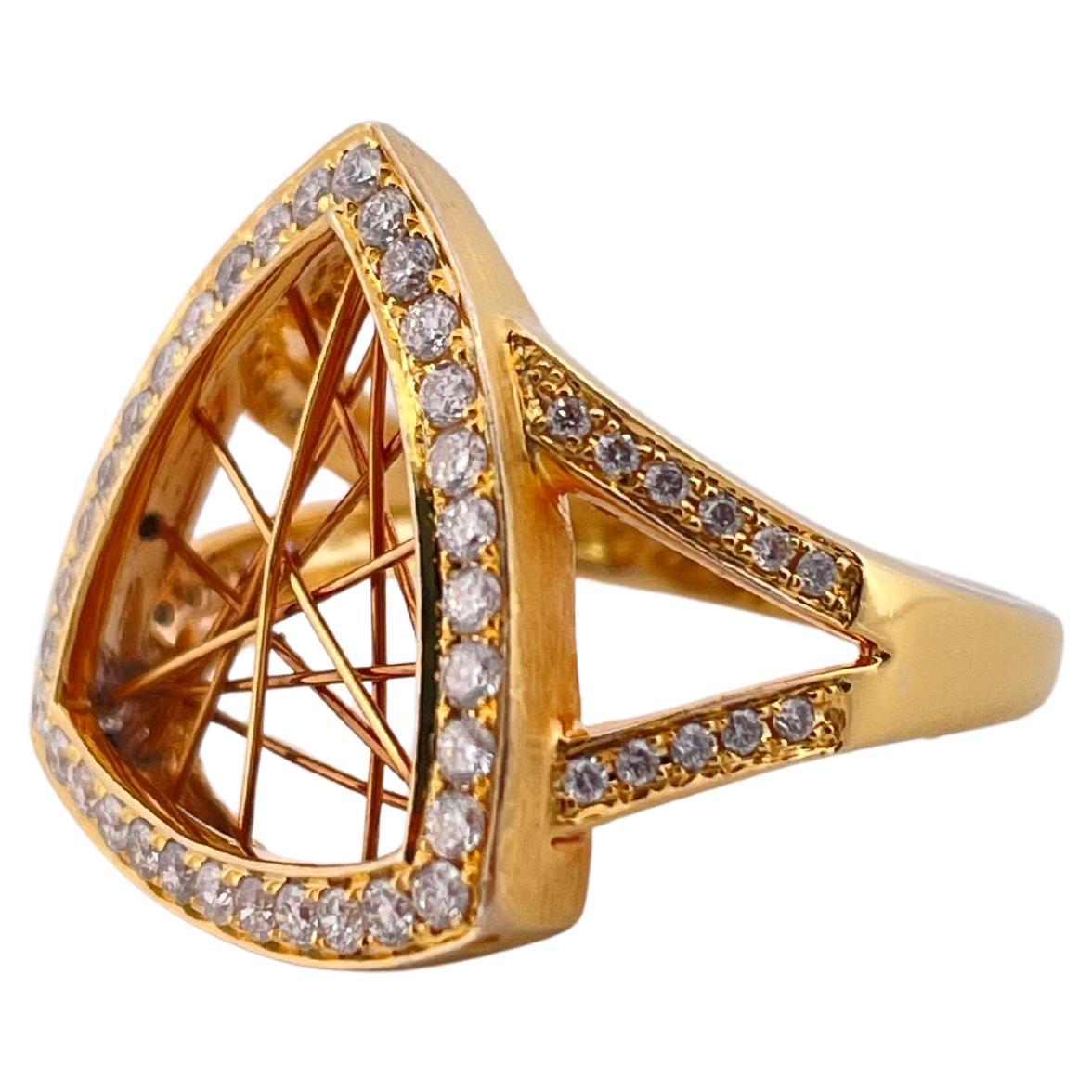14k Gelbgold 0,56ctw Diamant Ring (Zeitgenössisch) im Angebot