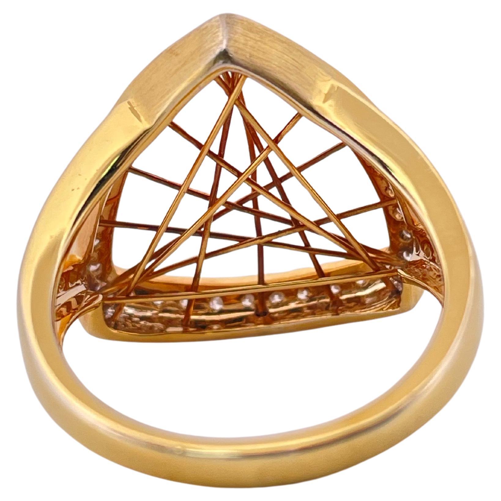 14k Gelbgold 0,56ctw Diamant Ring im Zustand „Gut“ im Angebot in Sewickley, PA