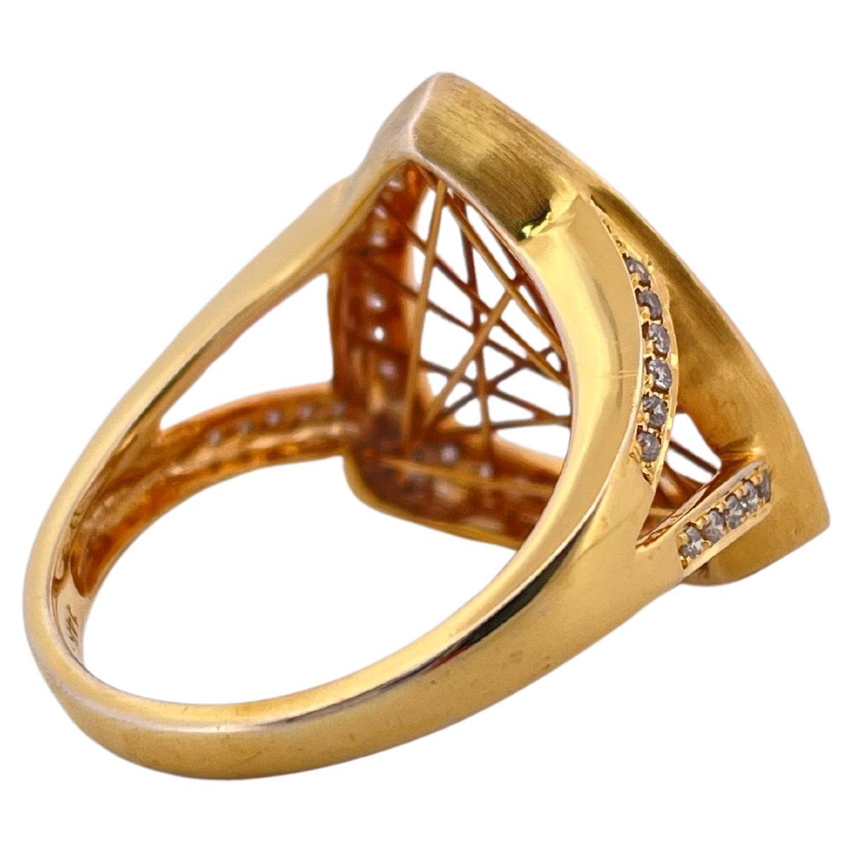 14k Gelbgold 0,56ctw Diamant Ring für Damen oder Herren im Angebot