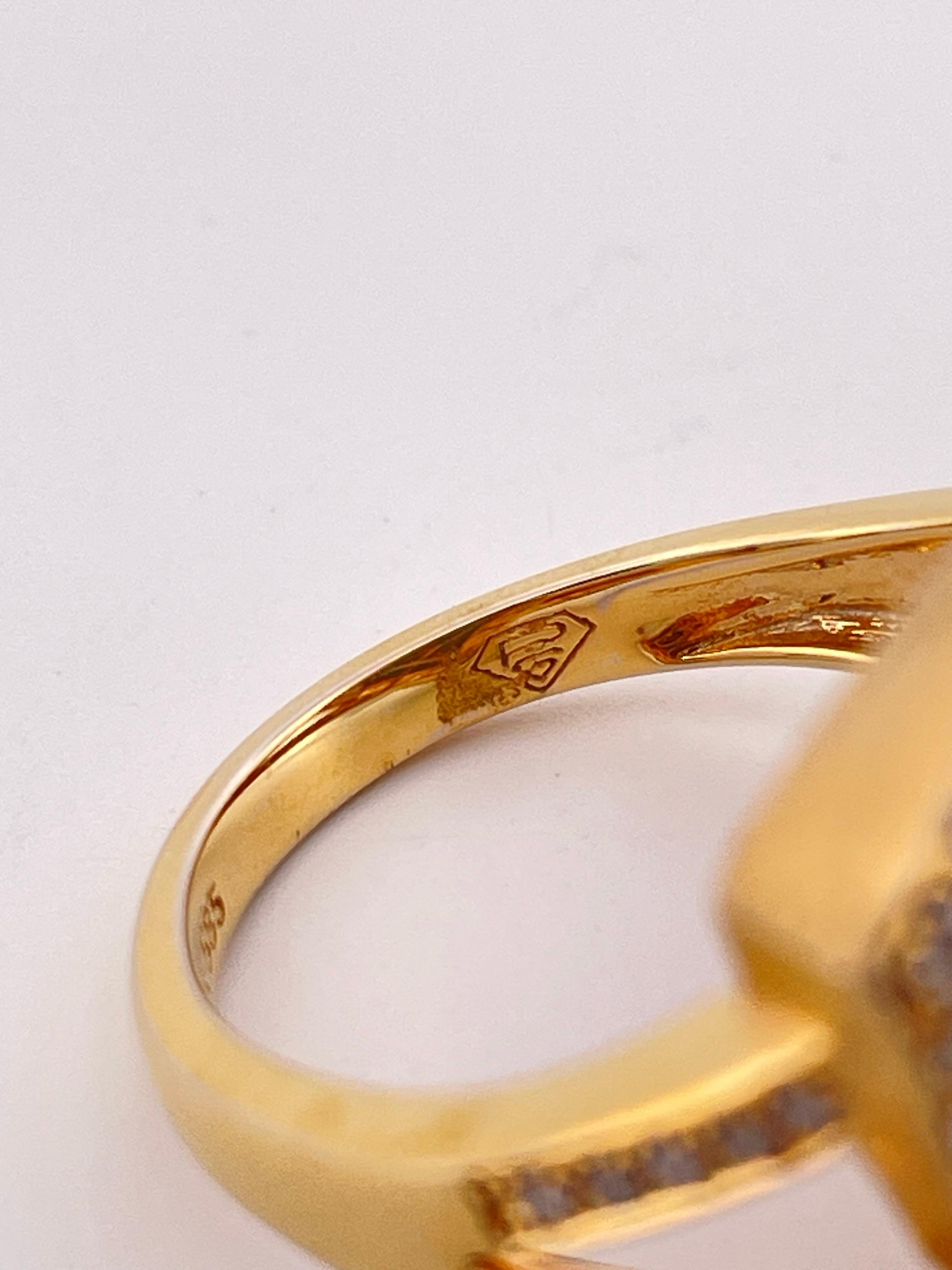 14k Gelbgold 0,56ctw Diamant Ring im Angebot 2