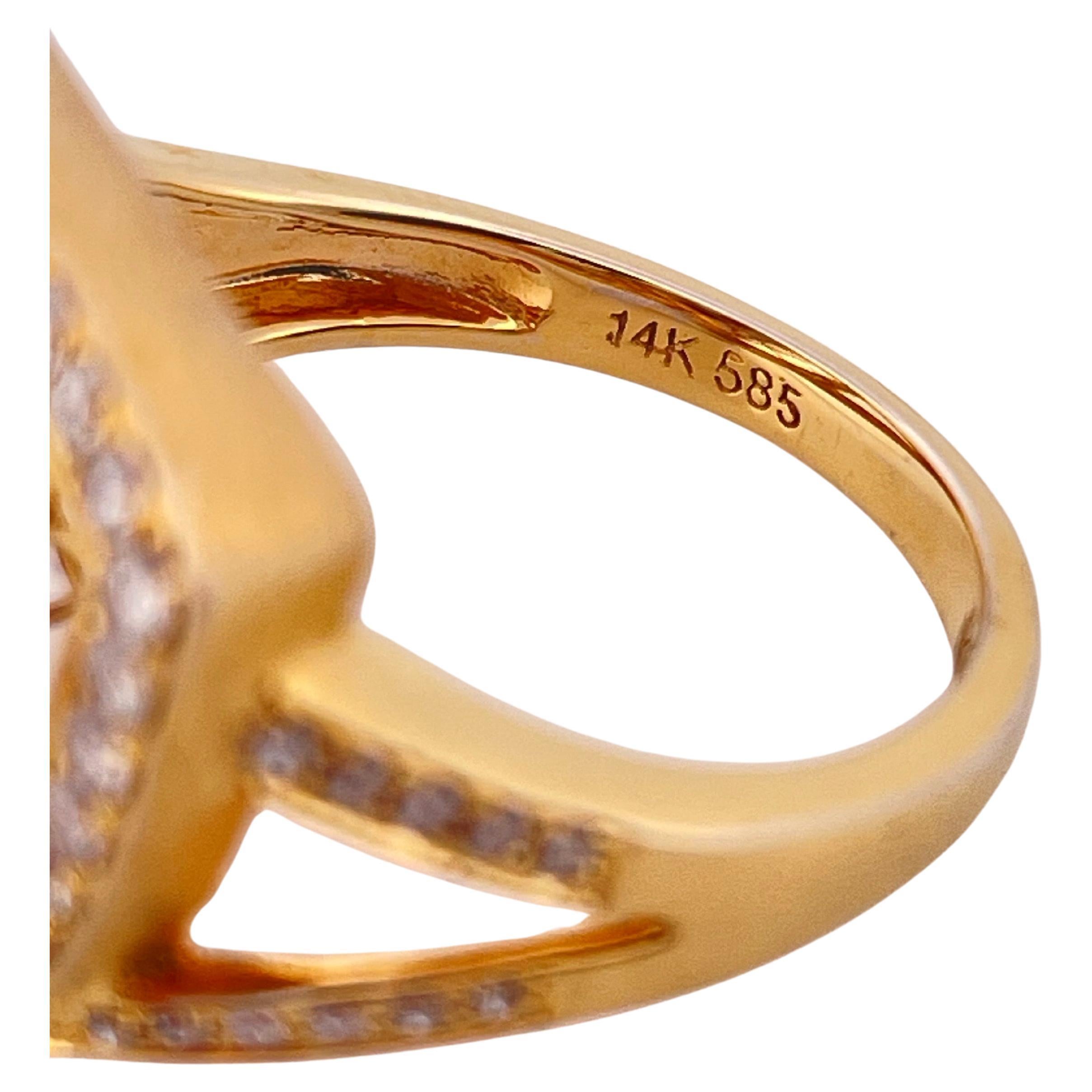 14k Gelbgold 0,56ctw Diamant Ring im Angebot 3