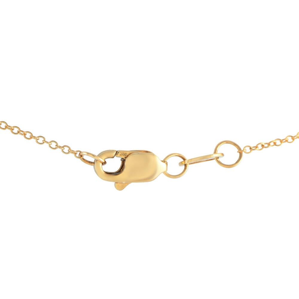 Taille ronde Collier en or jaune 14K avec coussin de diamants de 0,58ct PN14842 en vente