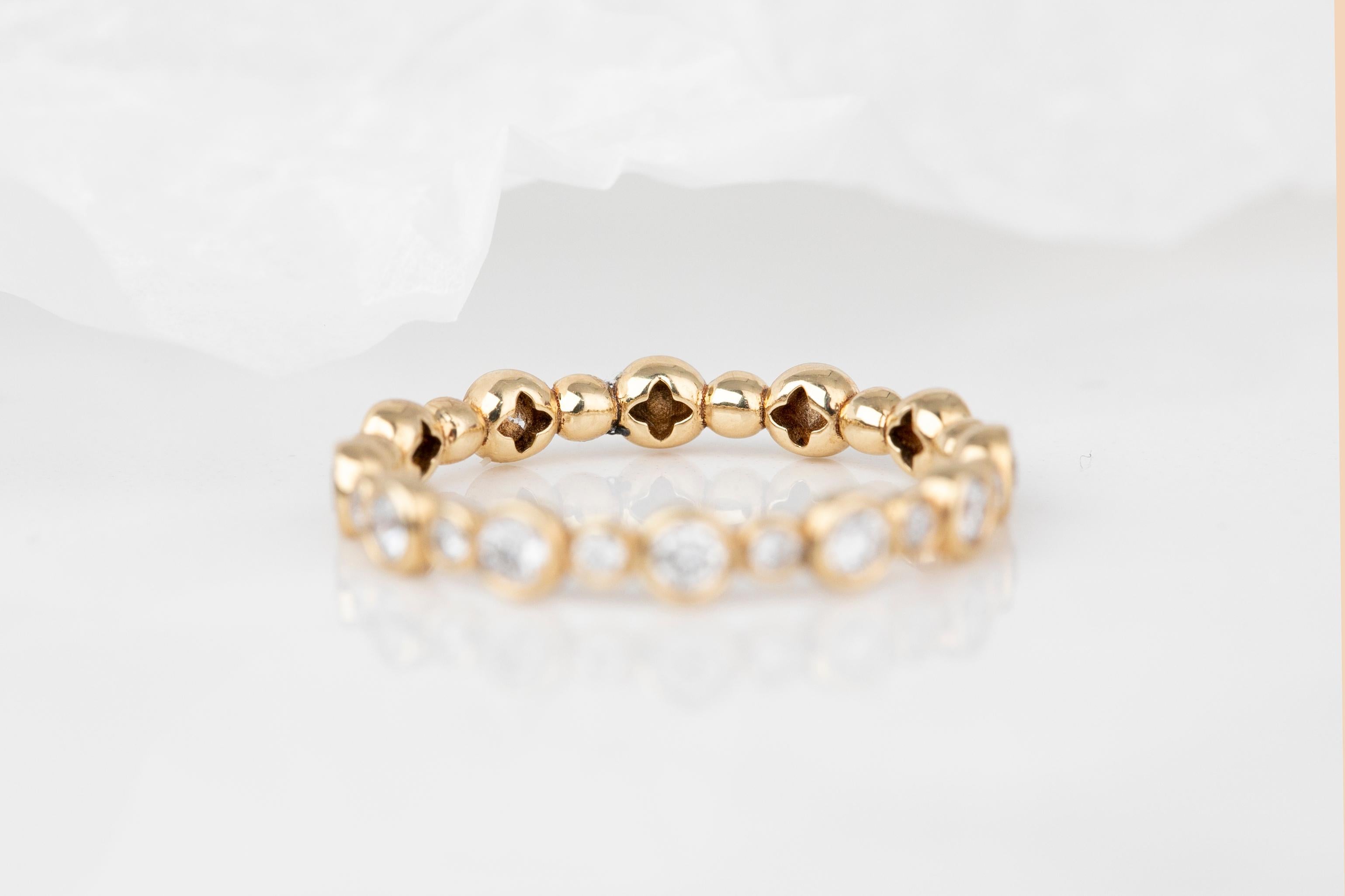 14K Yellow Gold 0.60 Ct Daimond Wedding Band 5