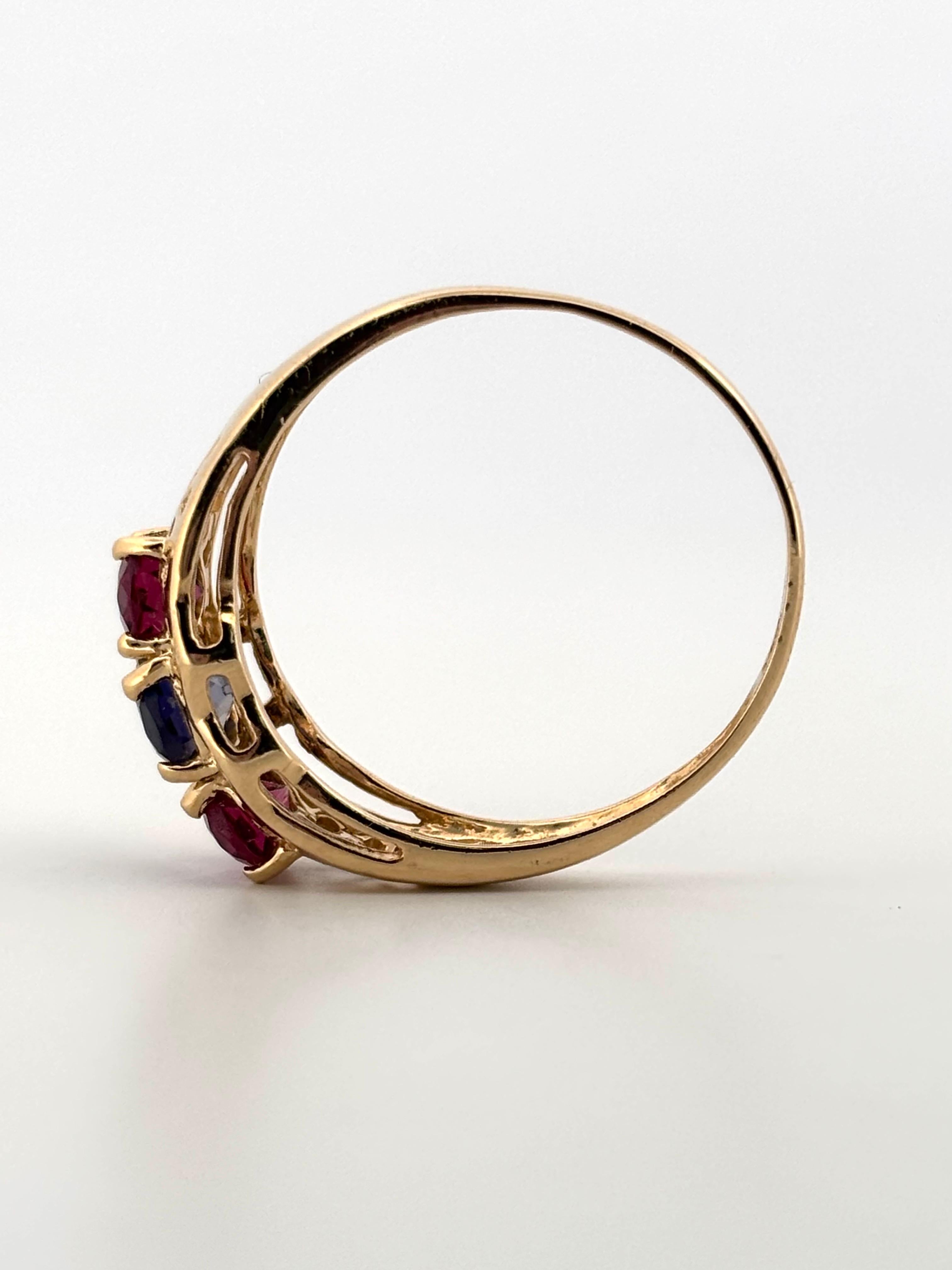 14K Yellow Gold 0.60CT Oval Cut Iolite 0.70CT Oval Cut Morganite Ring für Damen oder Herren im Angebot