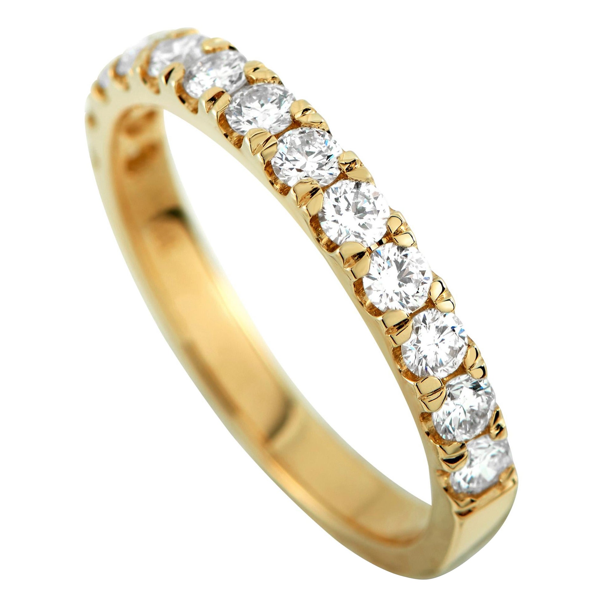 14K Gelbgold 0,62ct Diamant Halb-Ewigkeit Ring MF04-111925 im Angebot