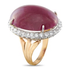 14K Yellow Gold 0.65ct Diamond and Ruby Ring MF07-012726
