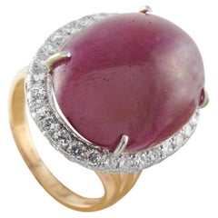 14K Yellow Gold 0.65ct Diamond and Ruby Ring MF07-012726