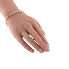 14K Yellow Gold 0.65ct Diamond Woven Bangle Bracelet MF19-111325
