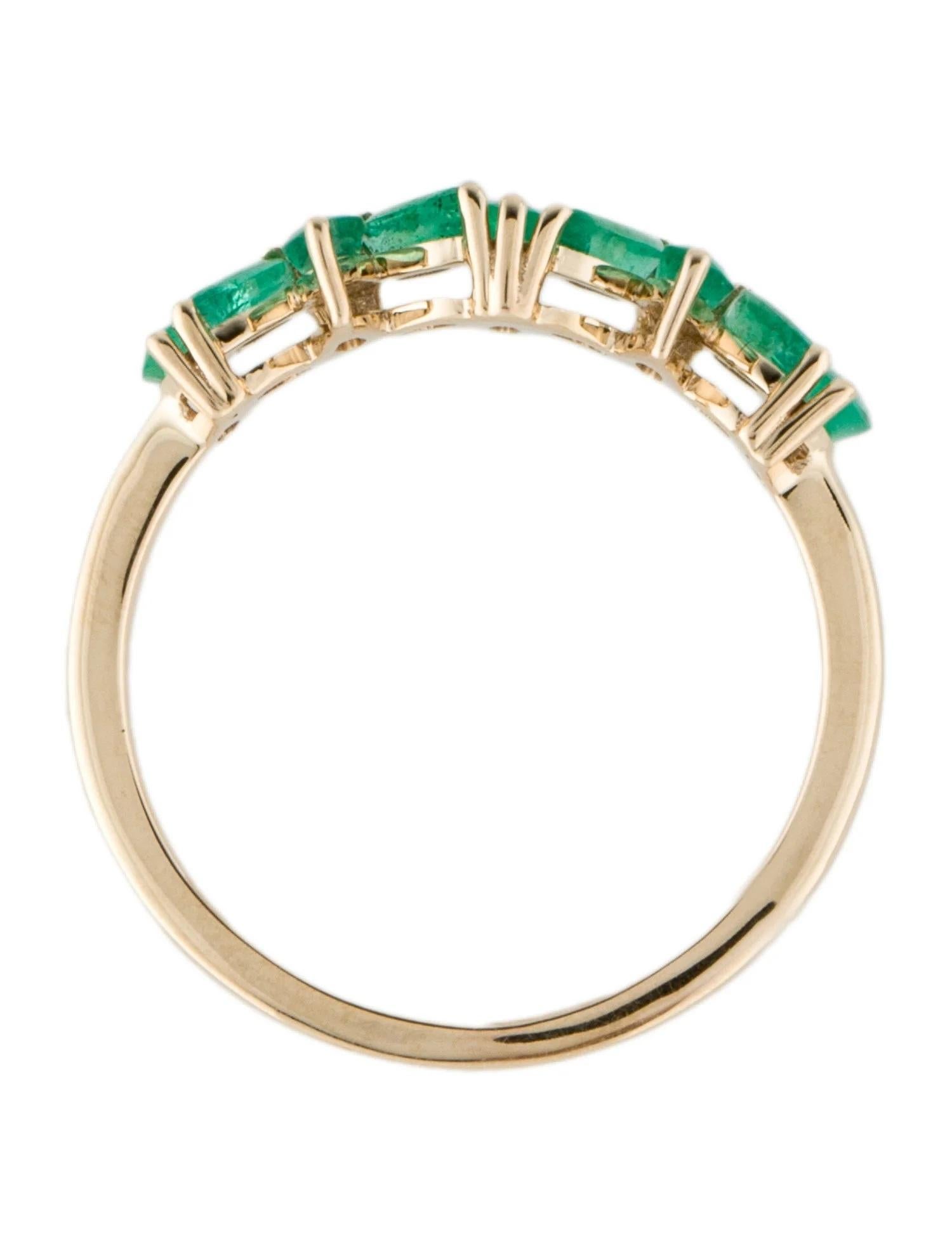 14K Gelbgold 0,65 Karat Marquise Facettierter Smaragd-Cocktailring, Größe 7 im Zustand „Neu“ im Angebot in Holtsville, NY