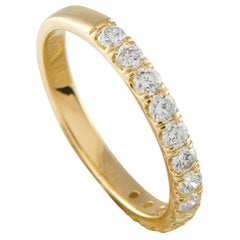 Anello a fascia in oro giallo 14K con diamante da 0,66 carati MF09-111925