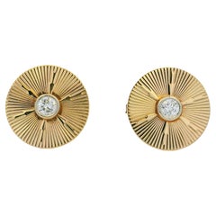 Gemelos de oro amarillo de 14k con diamantes de 0,66 ct Rayos de sol