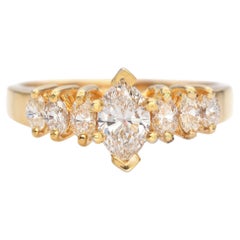 Anello di fidanzamento con diamante marquise in oro giallo 14k da 0,66tcw