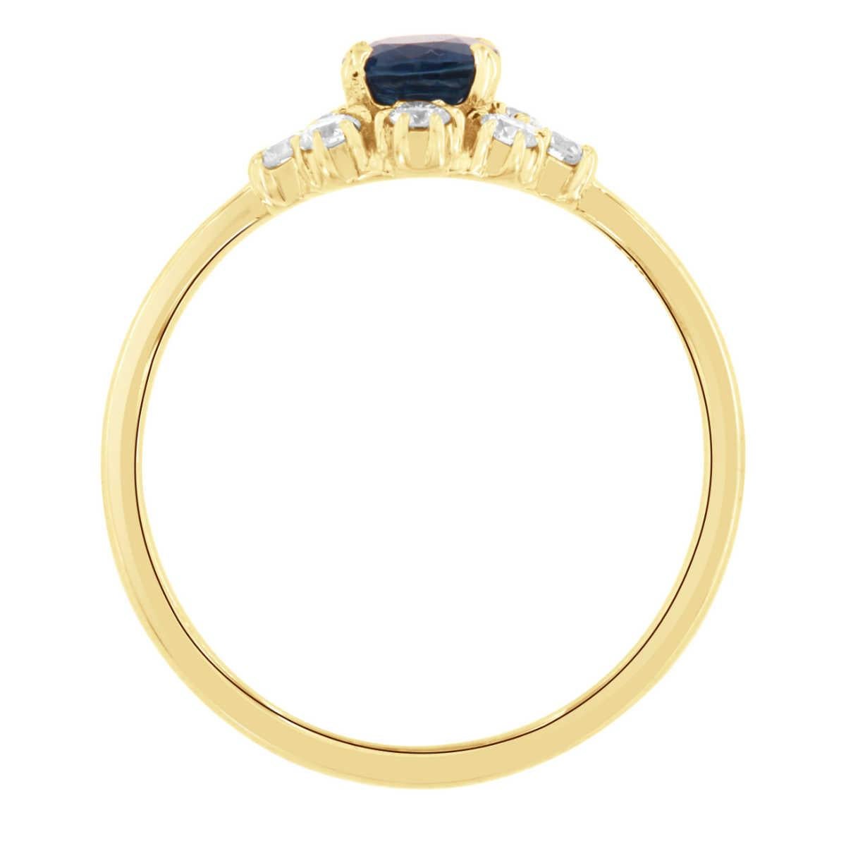 14K Yellow Gold 0.68 Carat Cushion Shaped Blue Sri Lankan Halo Diamond Ring In New Condition For Sale In San Francisco, CA