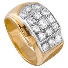 Anello retrò in oro giallo 14 carati con diamante da 0,68 carati MF22-070826