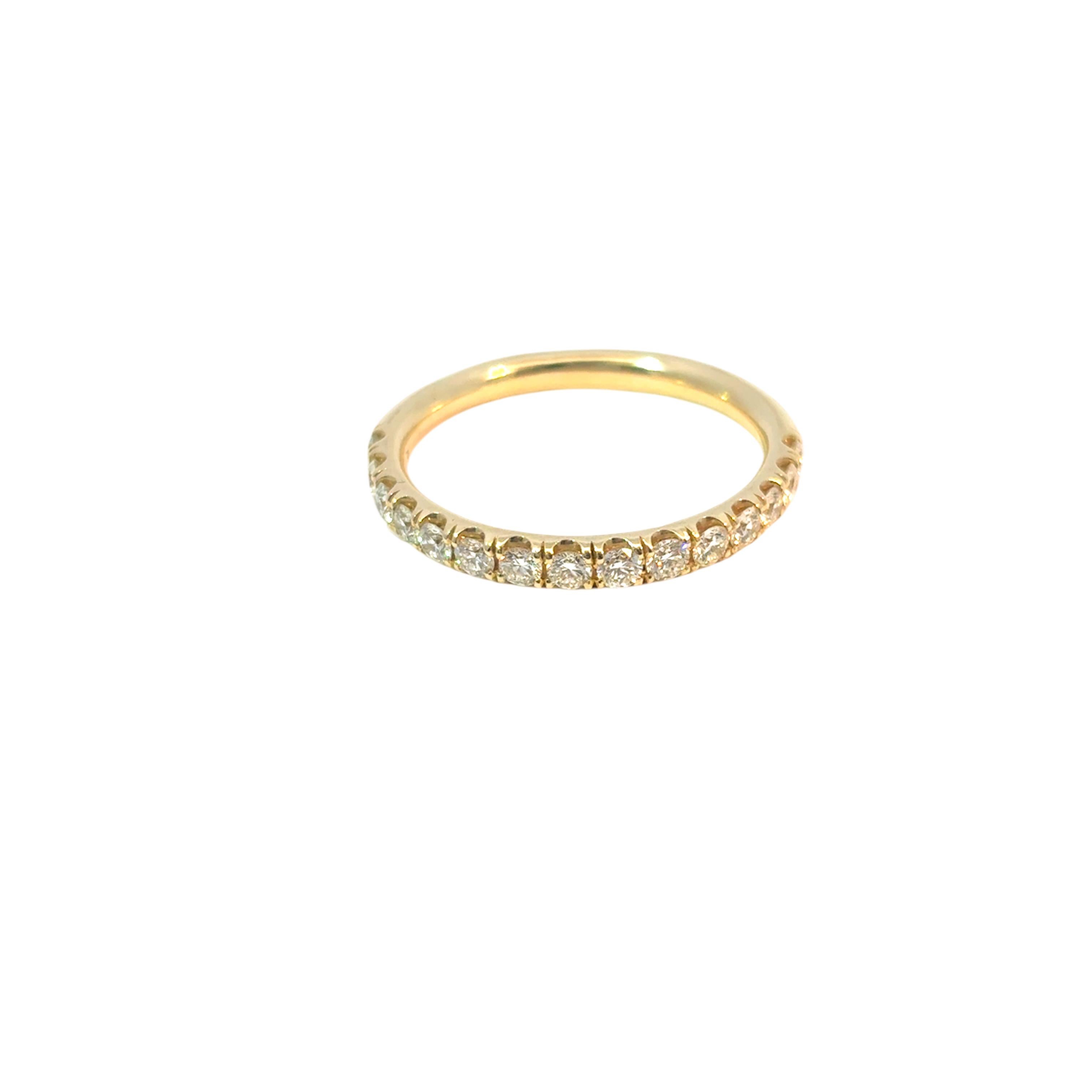 Alliance en or jaune 14 carats avec diamants de 0,68 carat en vente 5