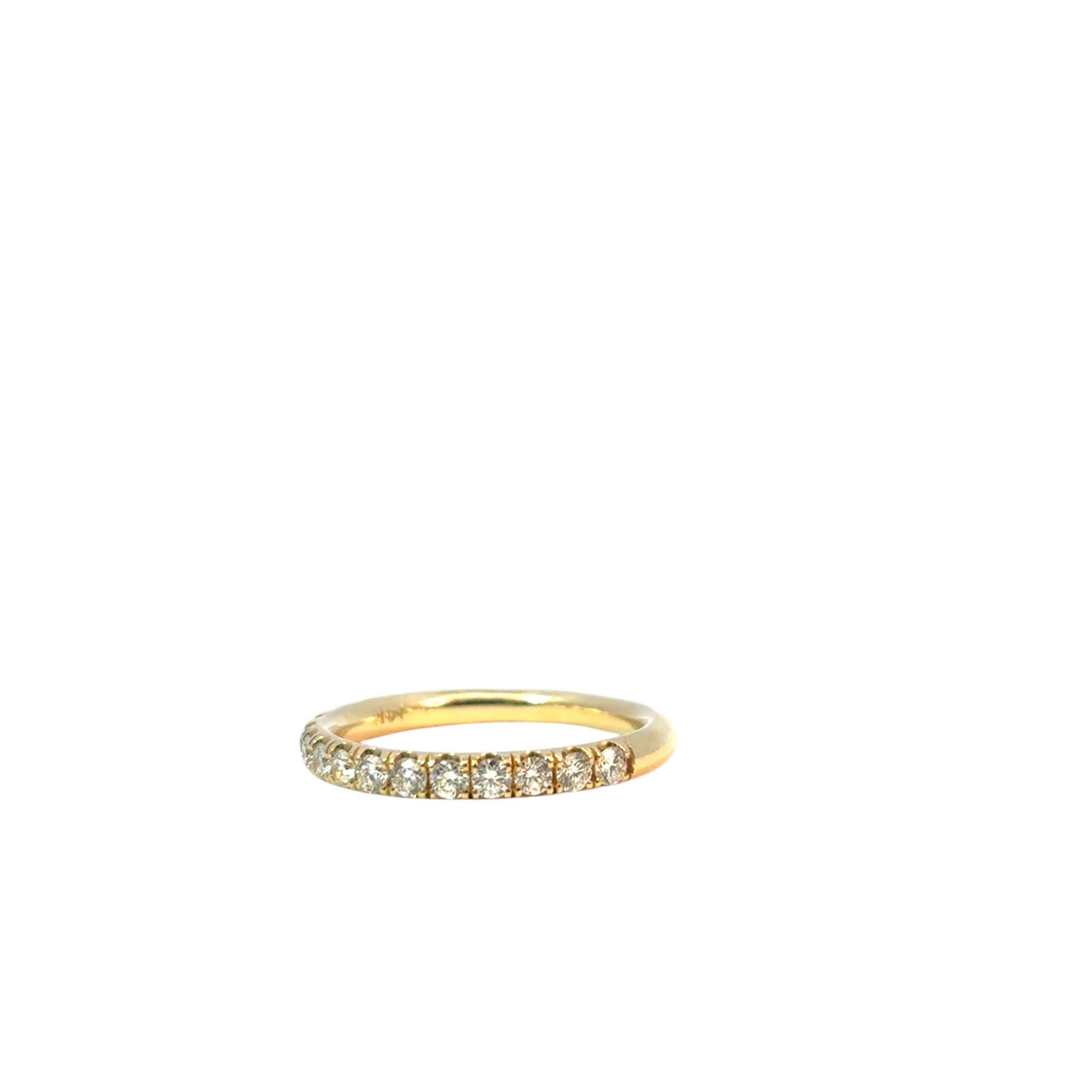 Alliance en or jaune 14 carats avec diamants de 0,68 carat en vente 1