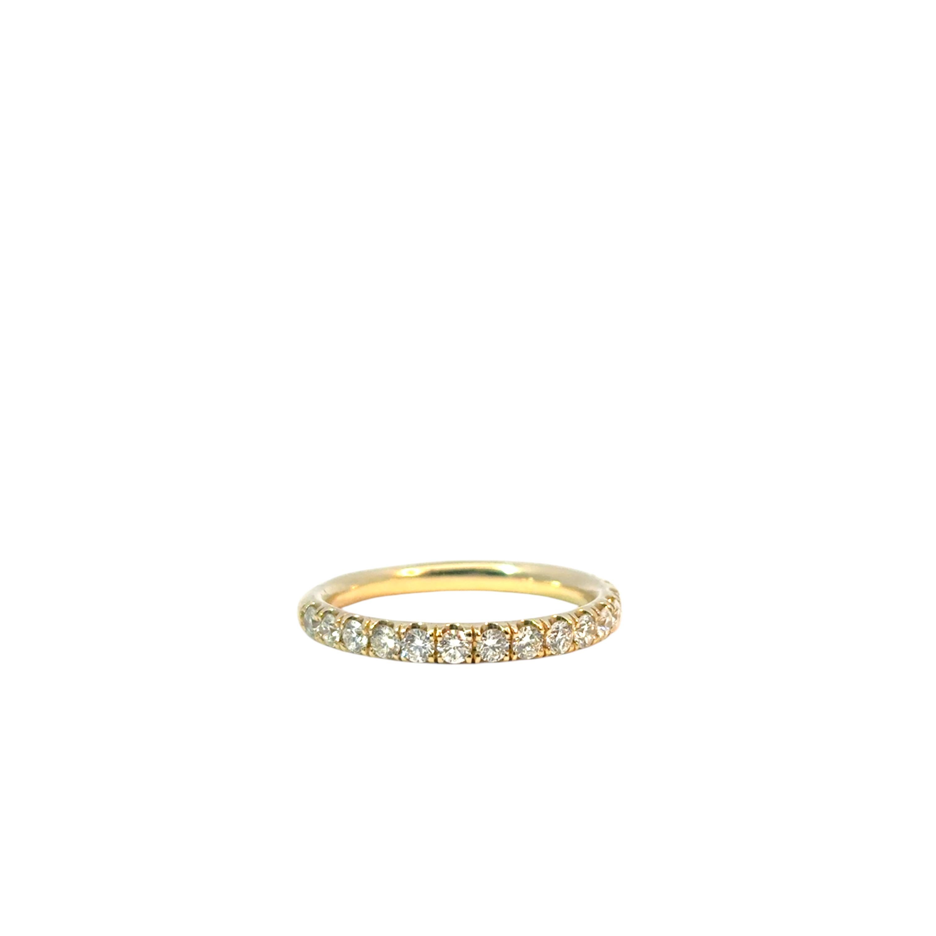 Alliance en or jaune 14 carats avec diamants de 0,68 carat en vente 2