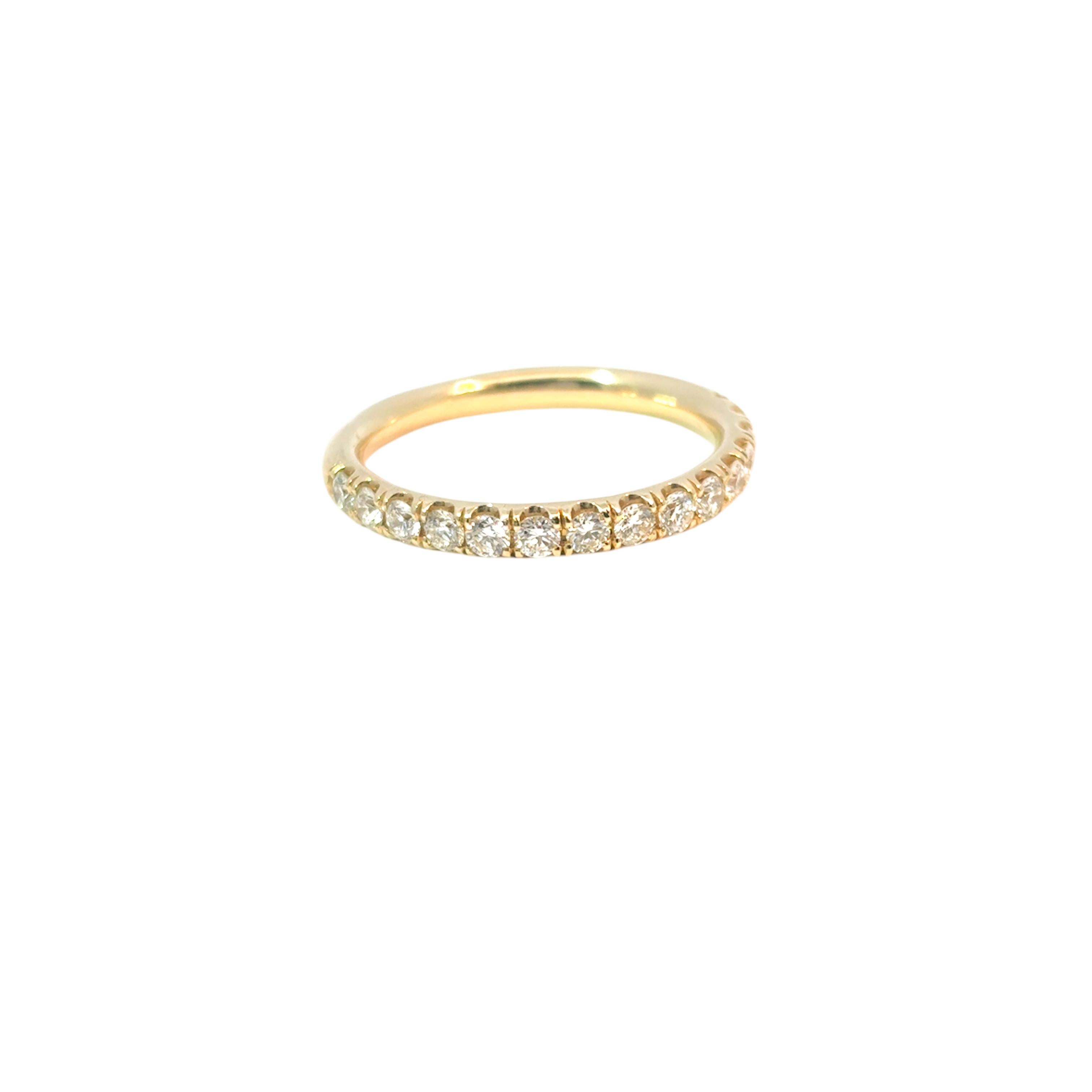 Alliance en or jaune 14 carats avec diamants de 0,68 carat en vente 3