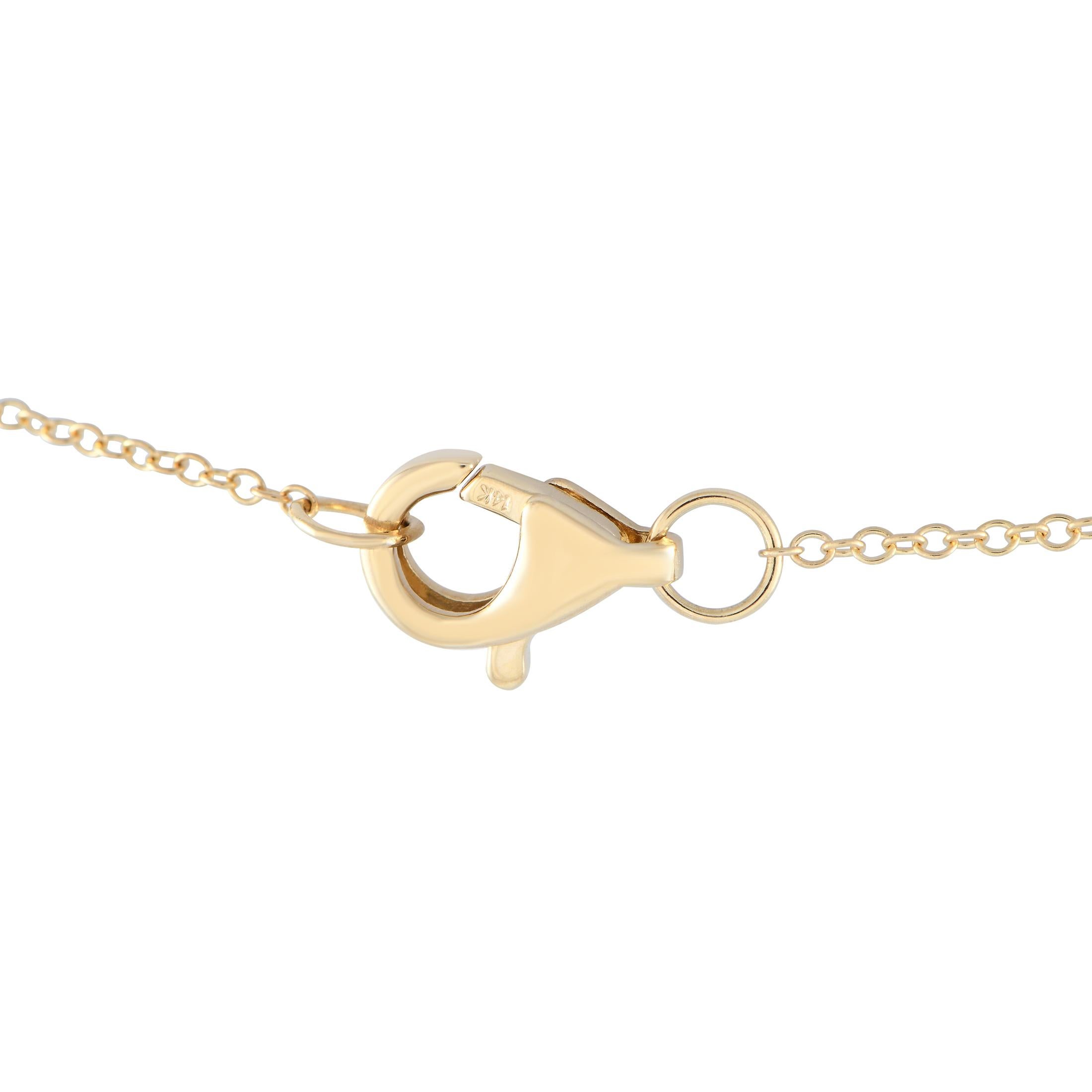 Round Cut 14K Yellow Gold 0.70ct Diamond Necklace