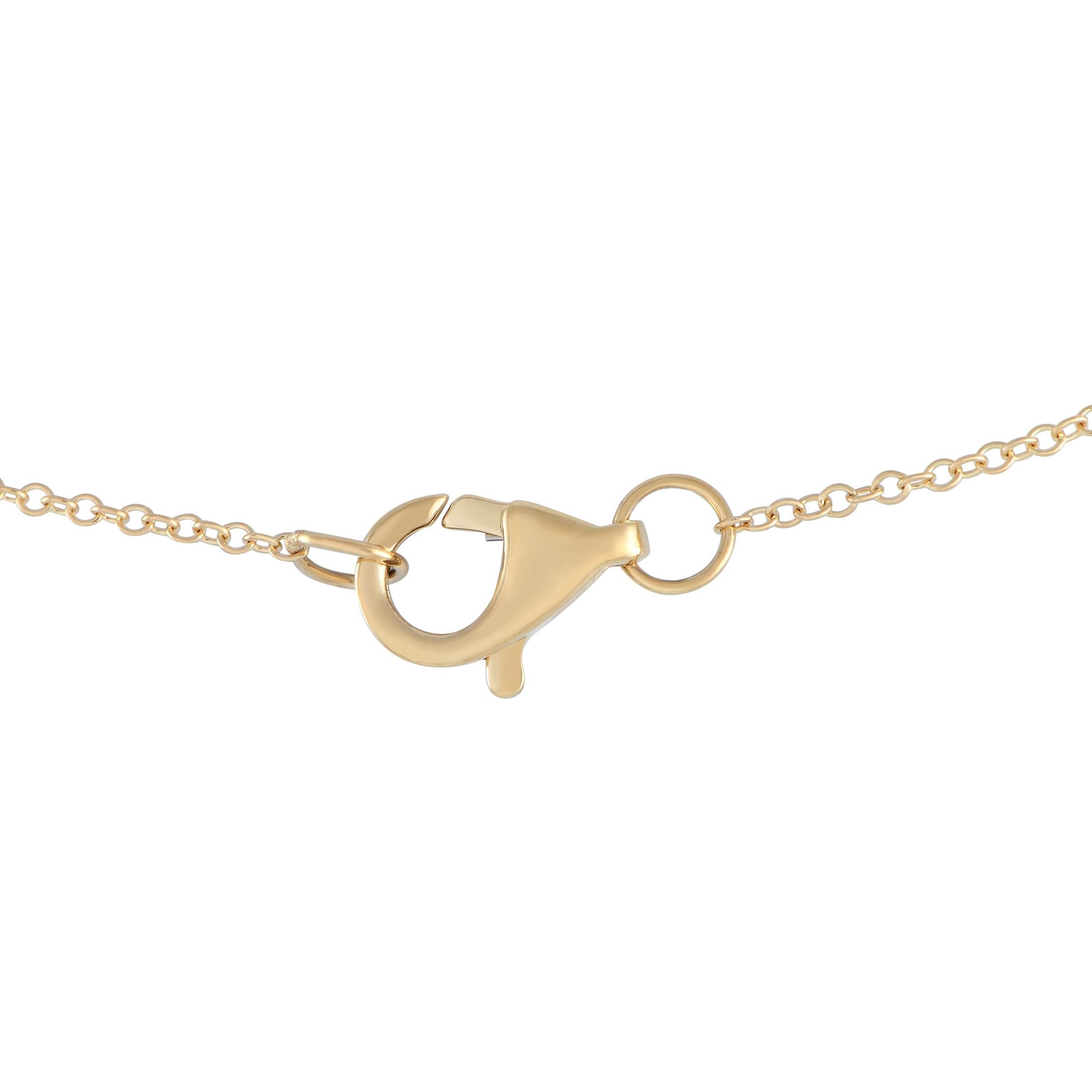 Round Cut 14K Yellow Gold 0.70ct Diamond Necklace For Sale