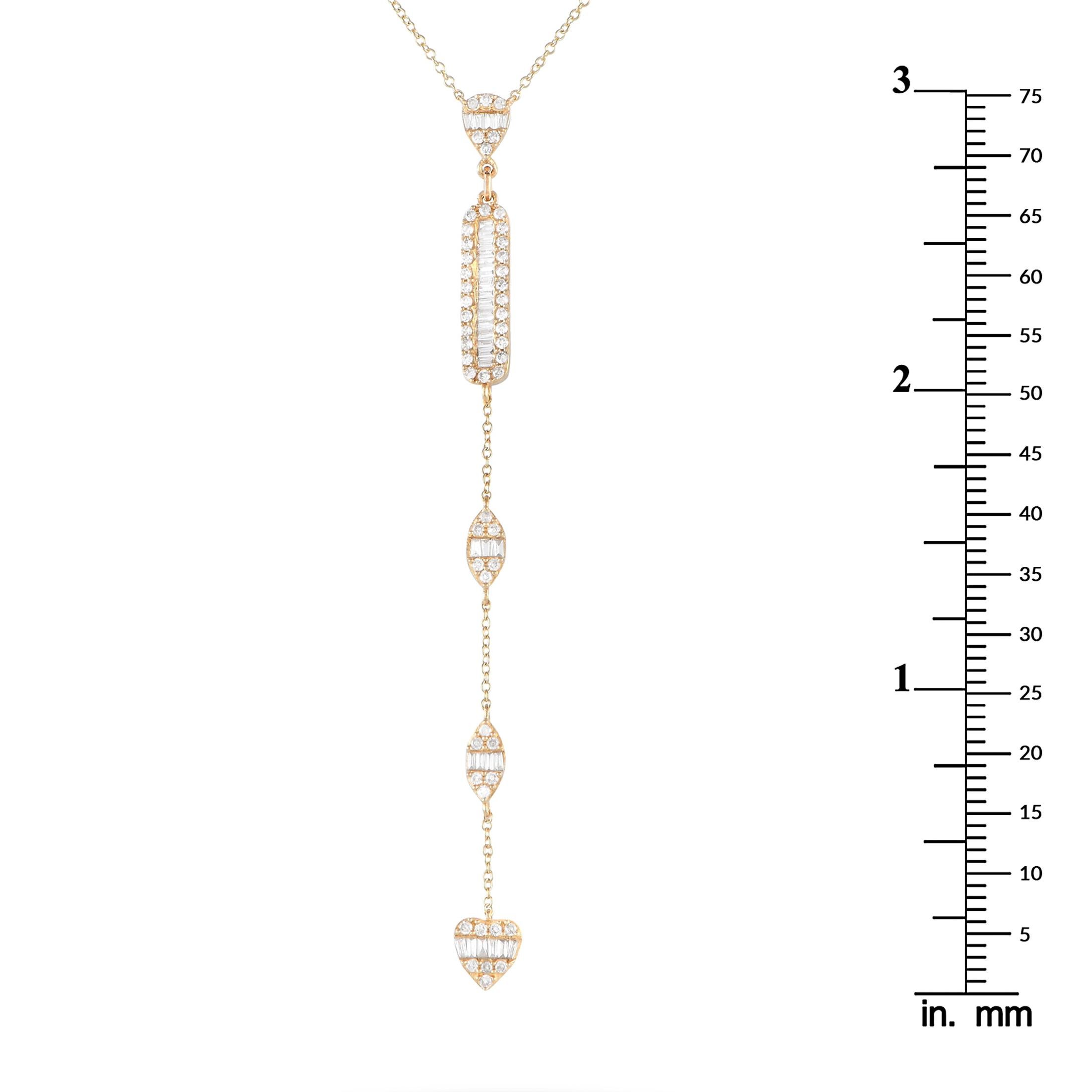 14K Yellow Gold 0.70ct Diamond Necklace In New Condition In Southampton, PA