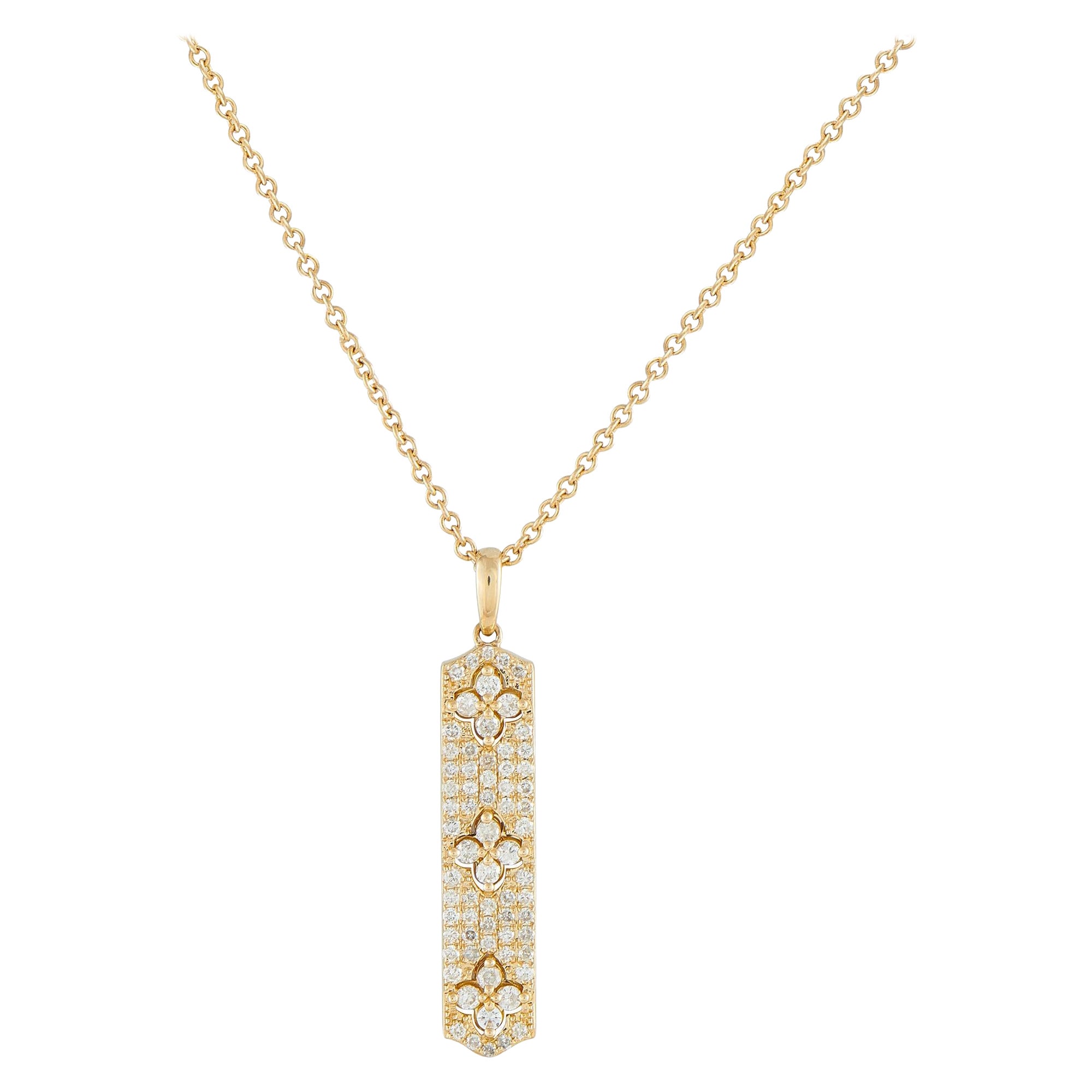 14K Yellow Gold 0.70ct Diamond Pendant Necklace PN15874-Y