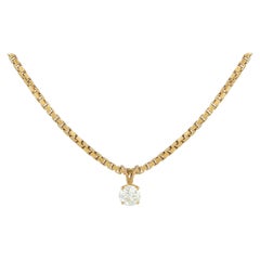 14K Yellow Gold 0.70ct Diamond Solitaire Necklace MF34-110625