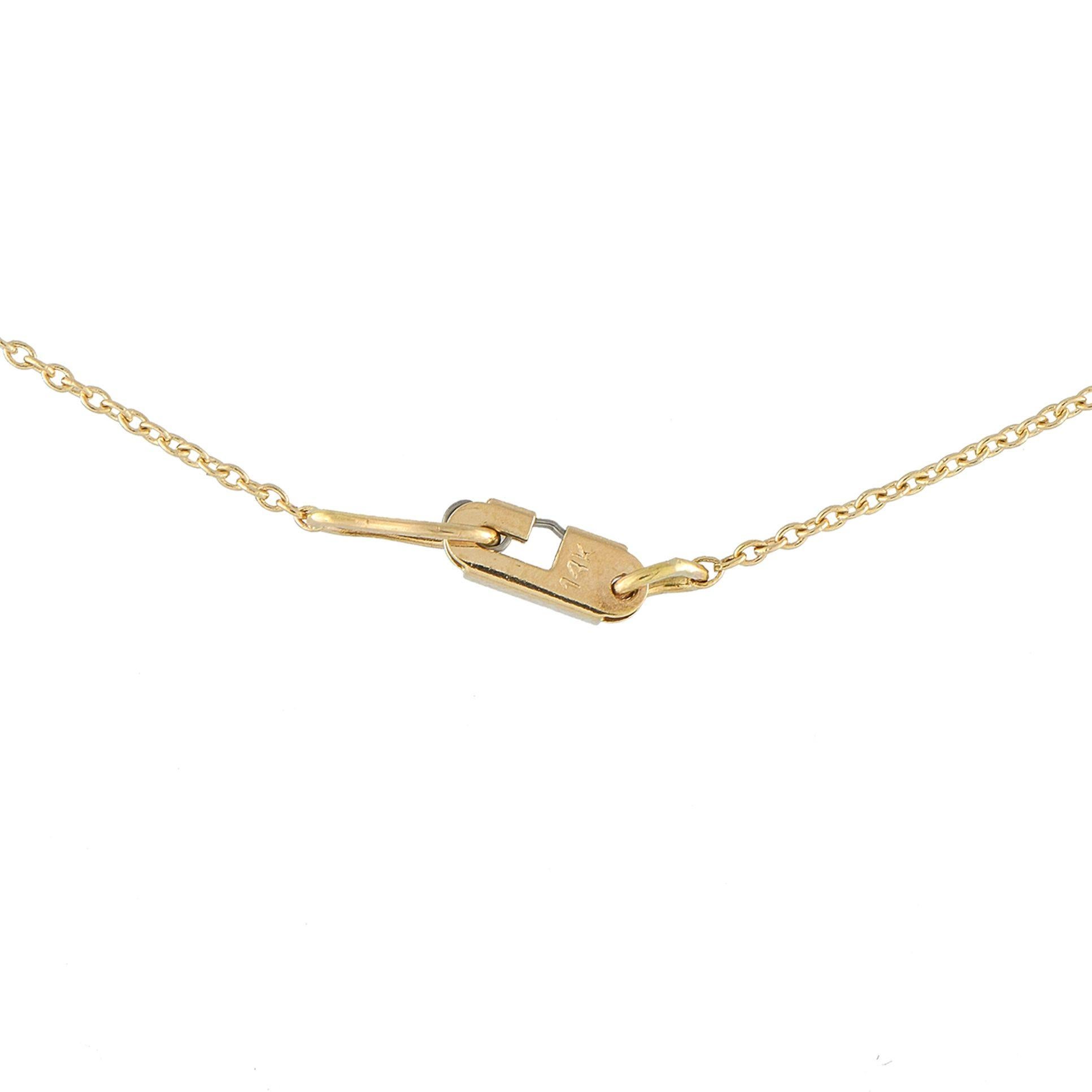 Taille ronde Collier en or jaune 14K avec cœur en diamant de 0,71ct en vente