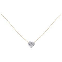 14K Yellow Gold 0.71ct Diamond Heart Necklace