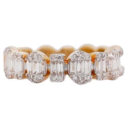 14K Yellow Gold 0.74 CTW Diamond Multi-Shape Geometric Band Ring