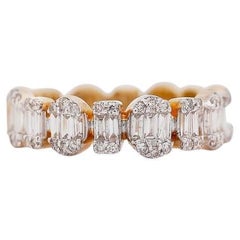 14K Yellow Gold 0.74 CTW Diamond Multi-Shape Geometric Band Ring