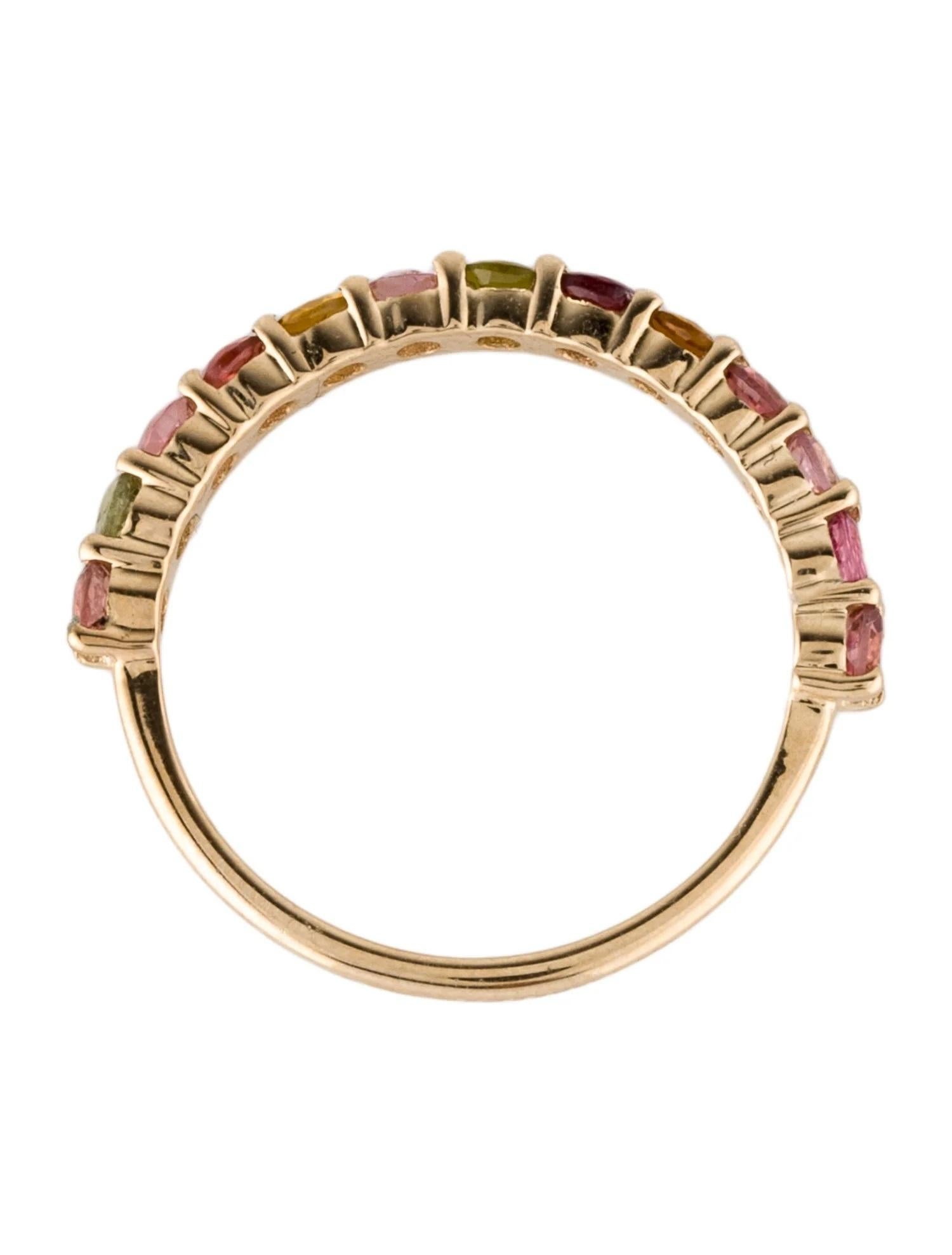 Anillo de oro amarillo de 14 quilates con turmalina multicolor de 0,75 quilates, talla 6,5 en Nuevo estado para la venta en Holtsville, NY