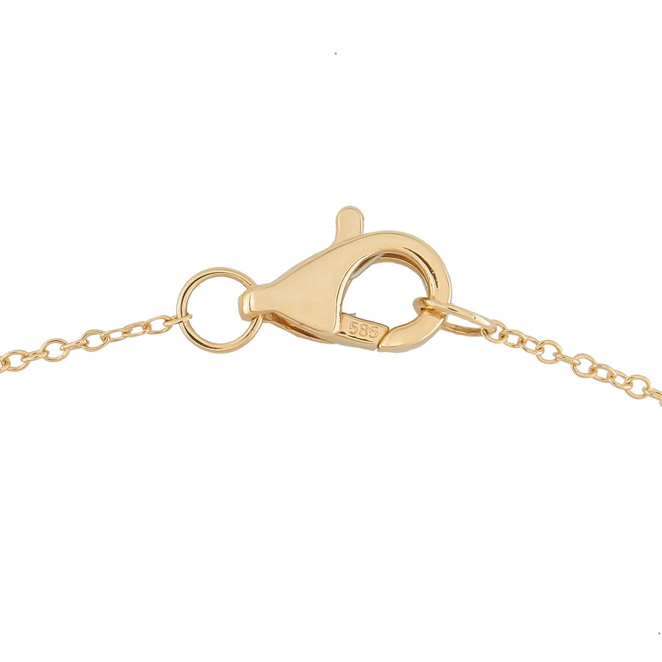 Taille ronde Collier en or jaune 14K avec 0,75ct de diamant PN16068-Y en vente