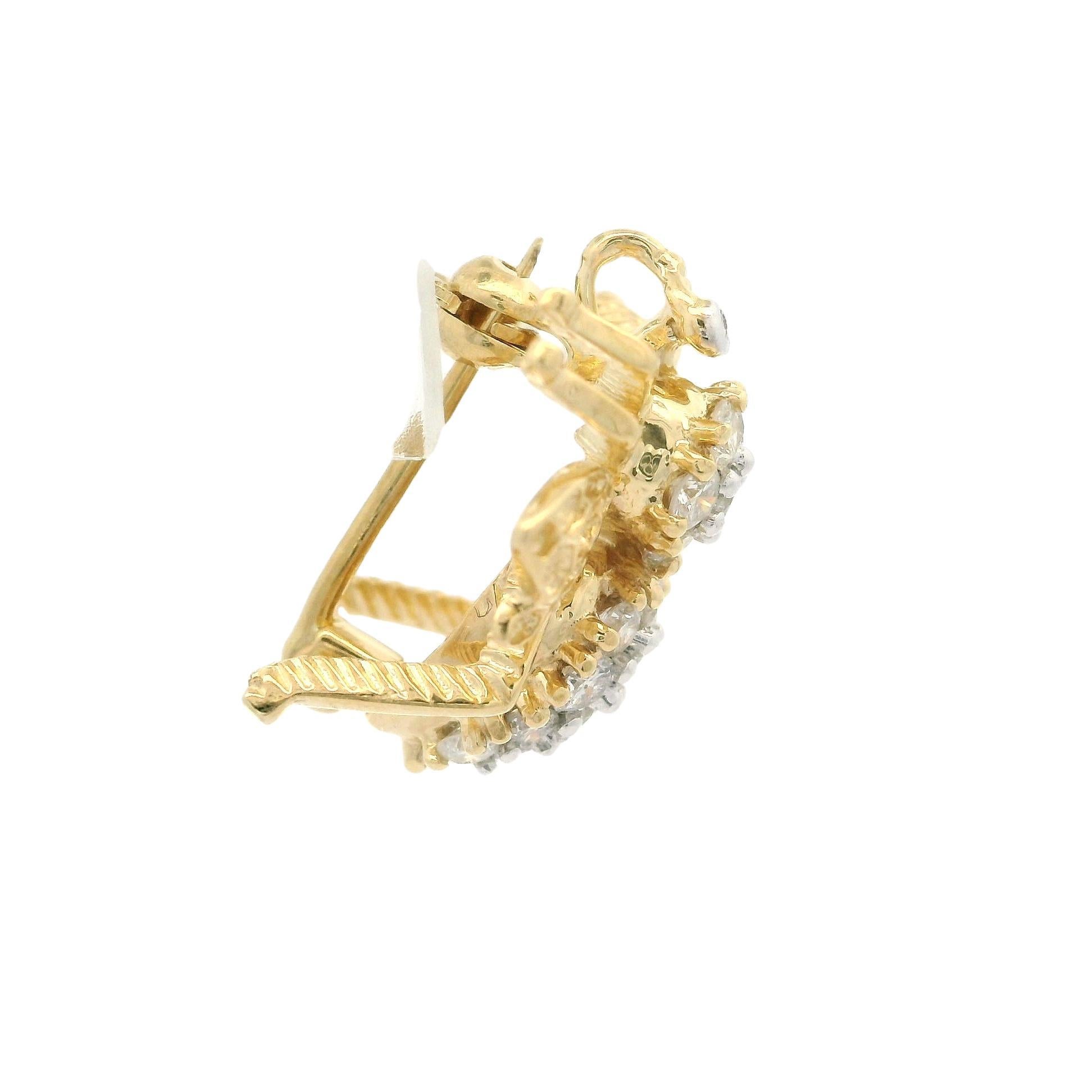 14k Yellow Gold 0.75ctw Diamond Detailed Bee Fly Insect Pin Brooch Pendant For Sale 5