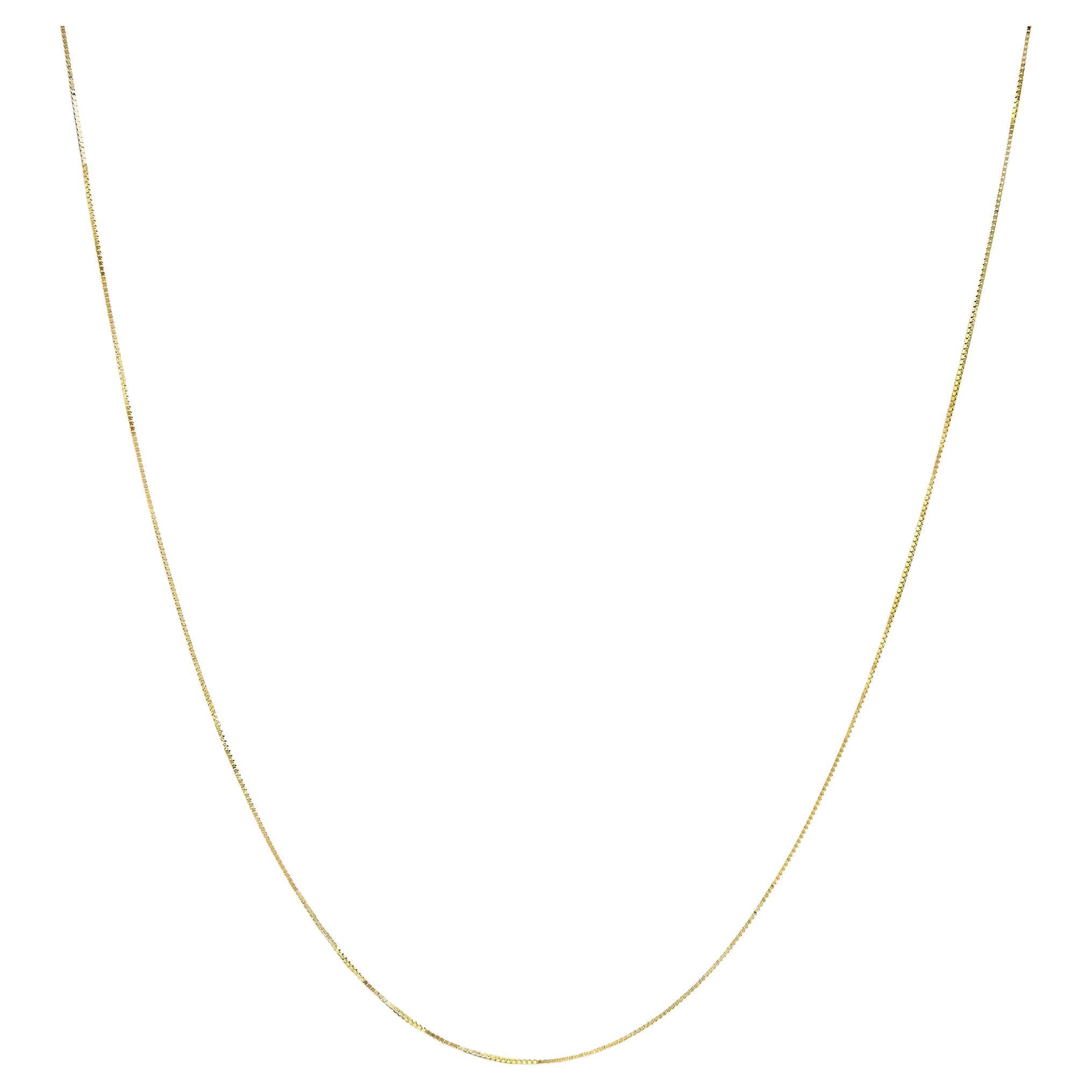 Collier à chaîne classique en or jaune 14K de 0,75 mm. Chaîne unisexe - Taille 16 pouces
