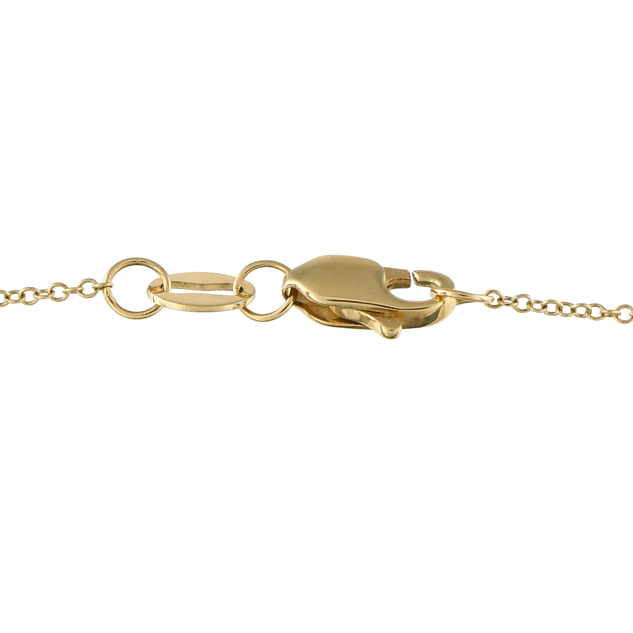 Round Cut 14K Yellow Gold 0.80ct Diamond Necklace For Sale