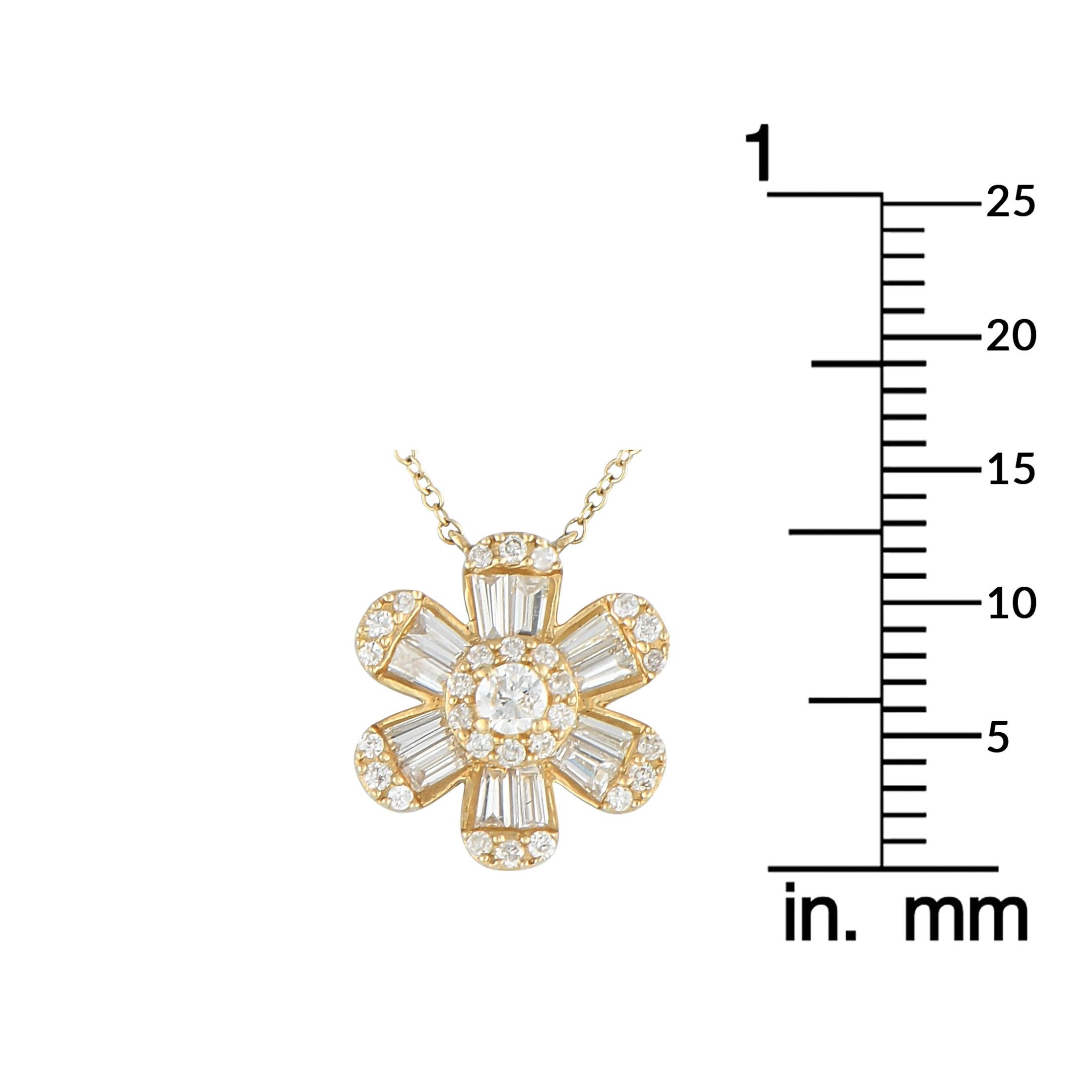 14K Yellow Gold 0.80ct Diamond Necklace In New Condition For Sale In Southampton, PA