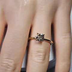 14K Yellow Gold 0.84ct. Champagne Diamond Engagement Ring