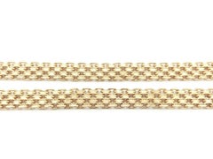 14k Yellow Gold 0.90ctw Diamond Center 16" Flat Bismark Link Chain Necklace